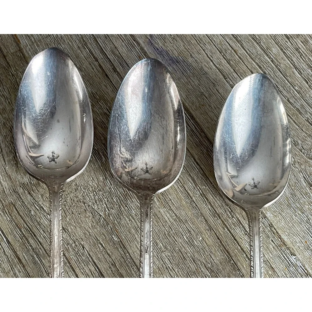 Holmes & Edwards Inlaid Super Plate Lot Of 3 Serving Spoons 9 3/8in